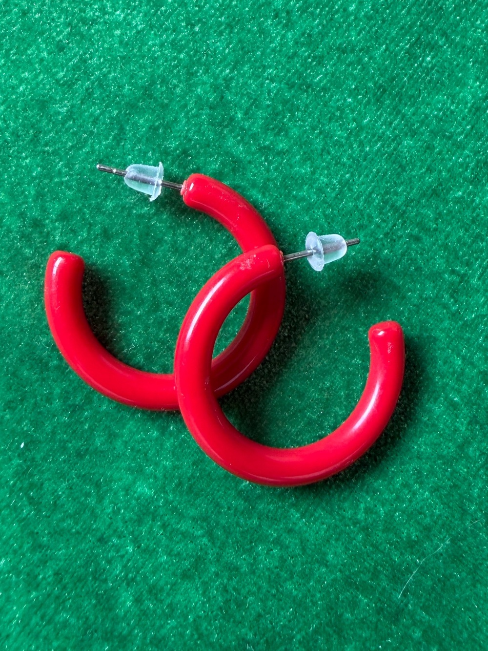 Red Acrylic Hoop Earrings